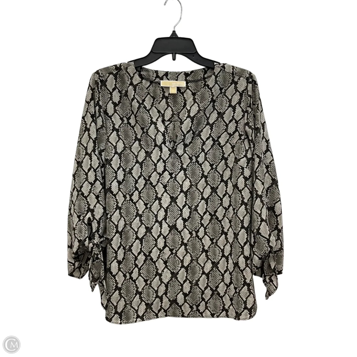 Top Long Sleeve By Michael By Michael Kors In Snakeskin Print, Size: L
