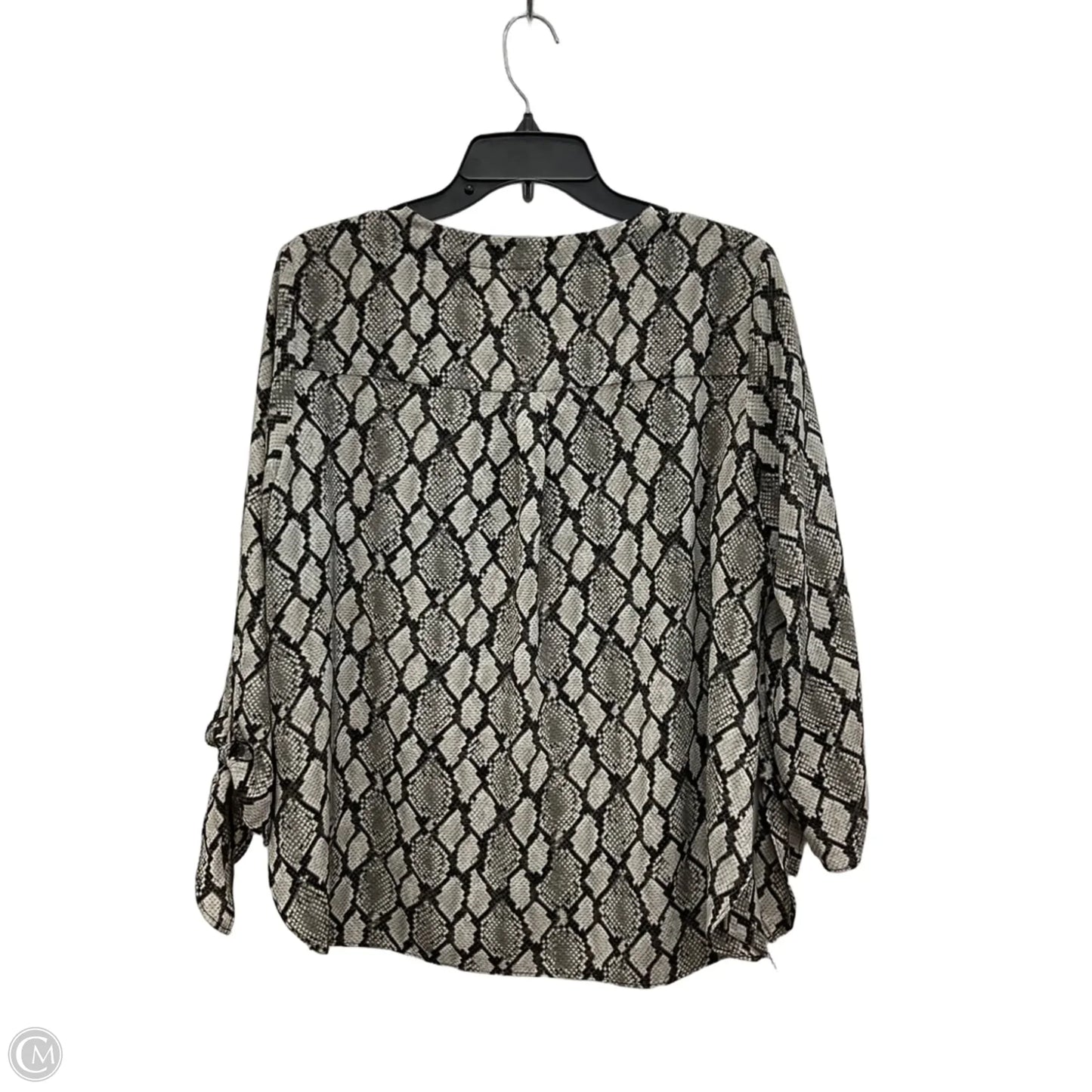 Top Long Sleeve By Michael By Michael Kors In Snakeskin Print, Size: L