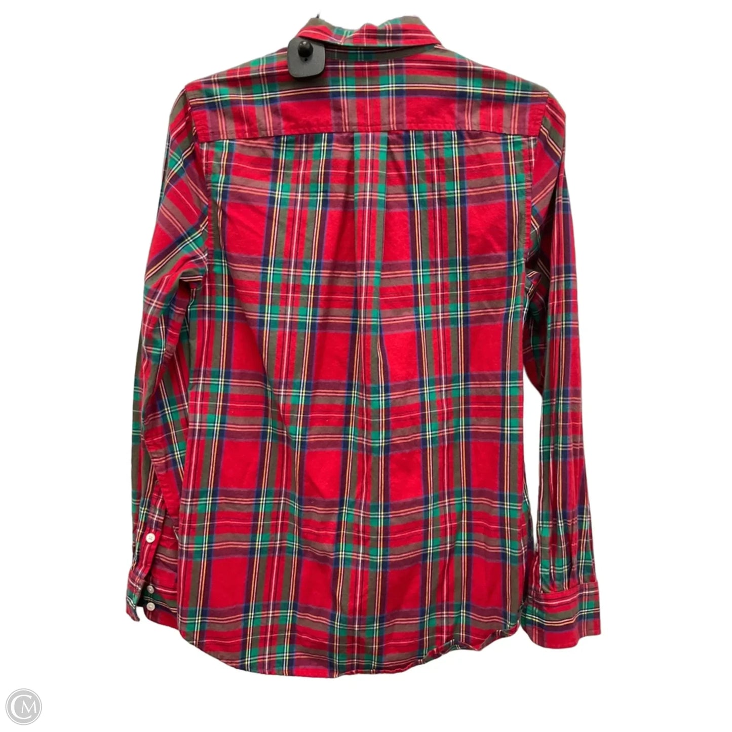 Blouse Long Sleeve By Vineyard Vines In Plaid Pattern, Size: M