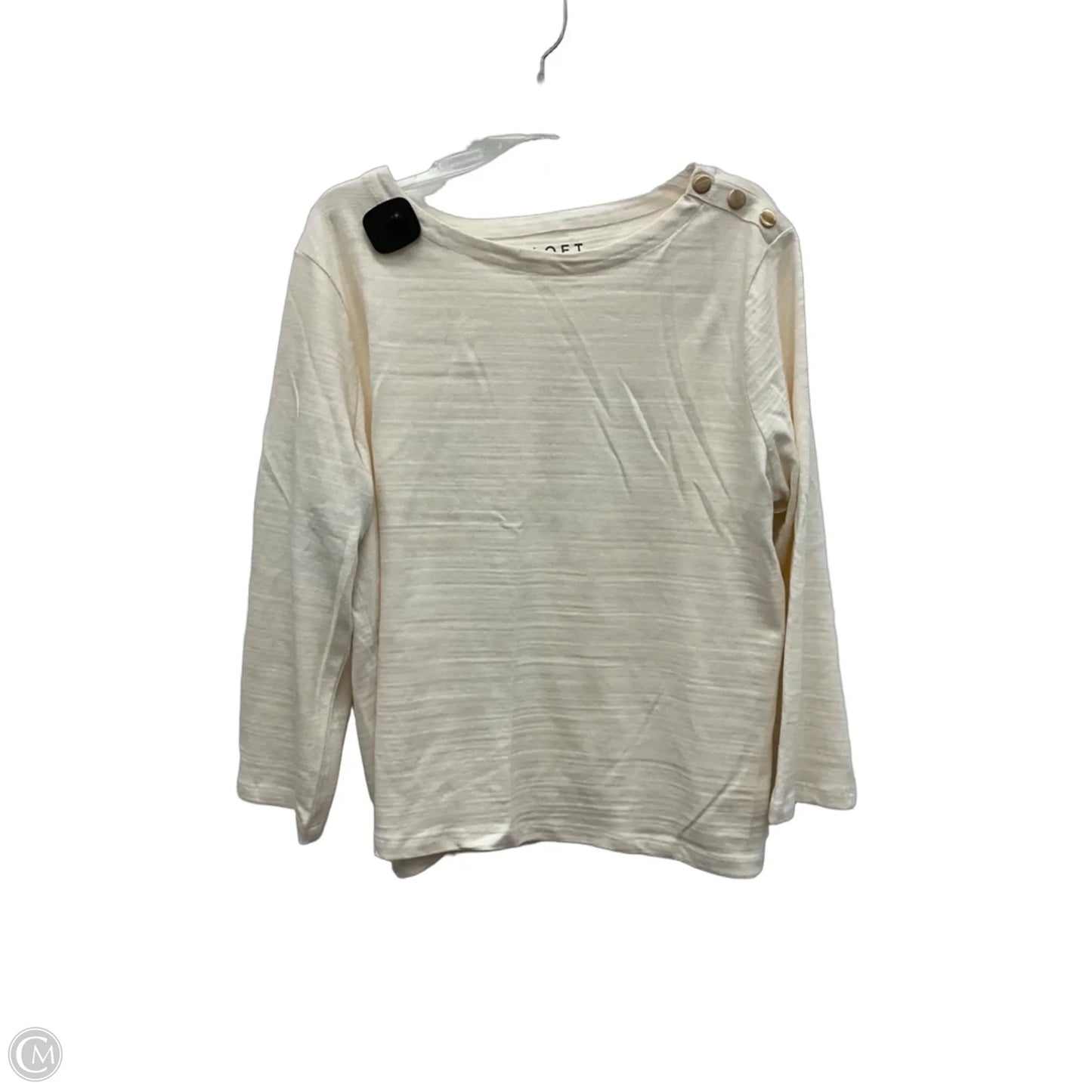 Top Long Sleeve By Loft In Cream, Size: Xl
