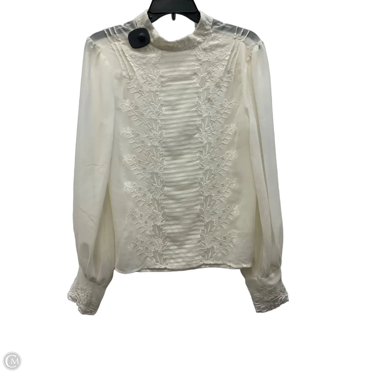 Top Long Sleeve By Topshop In White, Size: M
