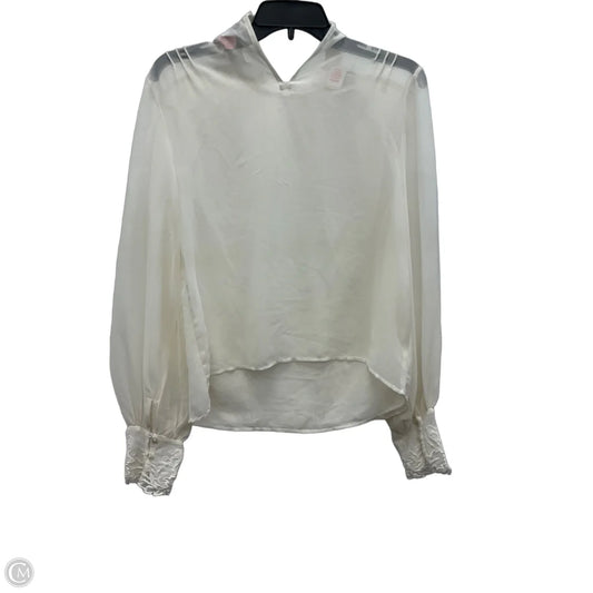 Top Long Sleeve By Topshop In White, Size: M