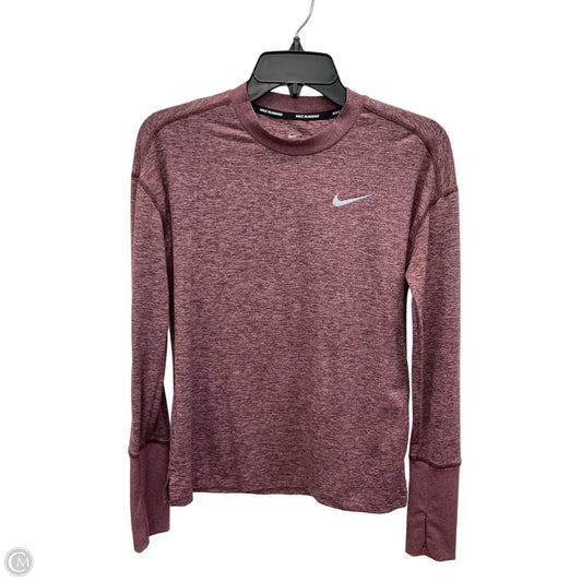 Athletic Top Long Sleeve Collar By Nike In Purple, Size: Xs