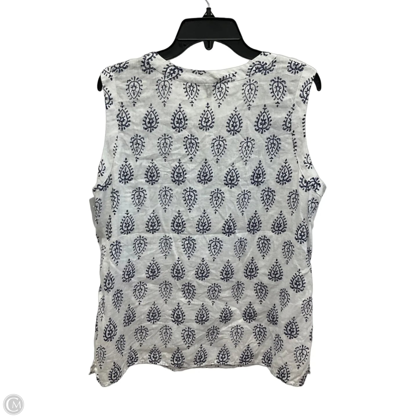 Top Sleeveless By Talbots In White, Size: L