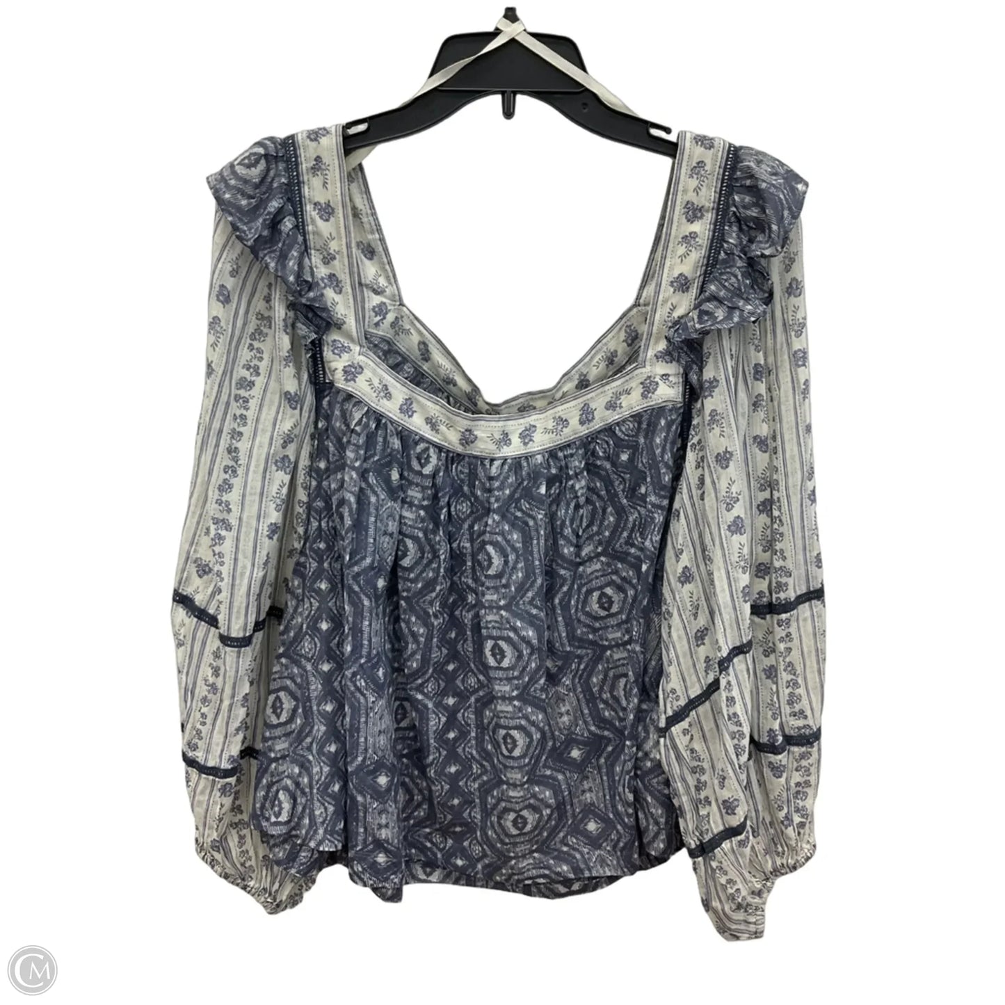 Top 3/4 Sleeve By Free People In Blue, Size: Xl