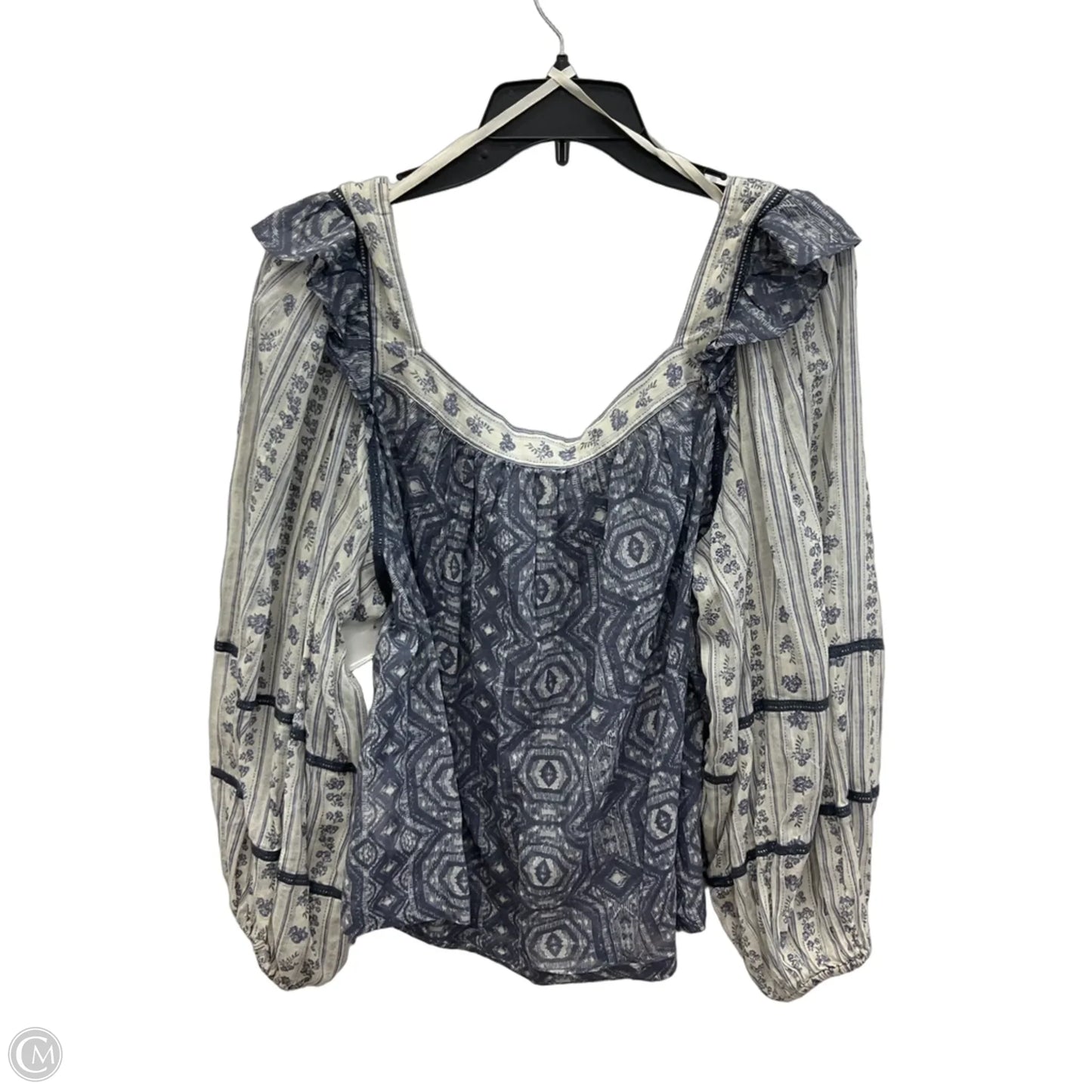 Top 3/4 Sleeve By Free People In Blue, Size: Xl