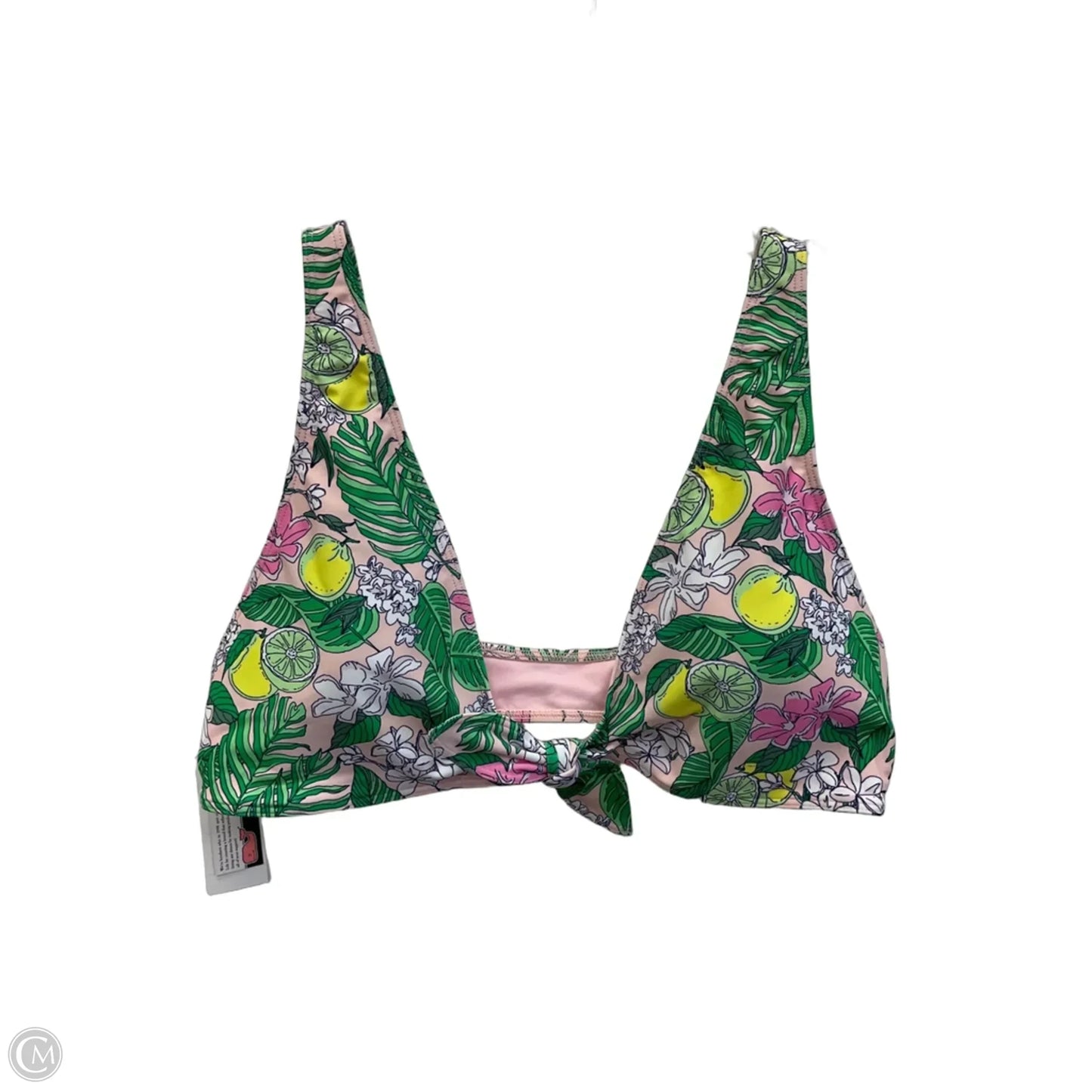 Swimsuit Top By Vineyard Vines In Green & Pink, Size: L