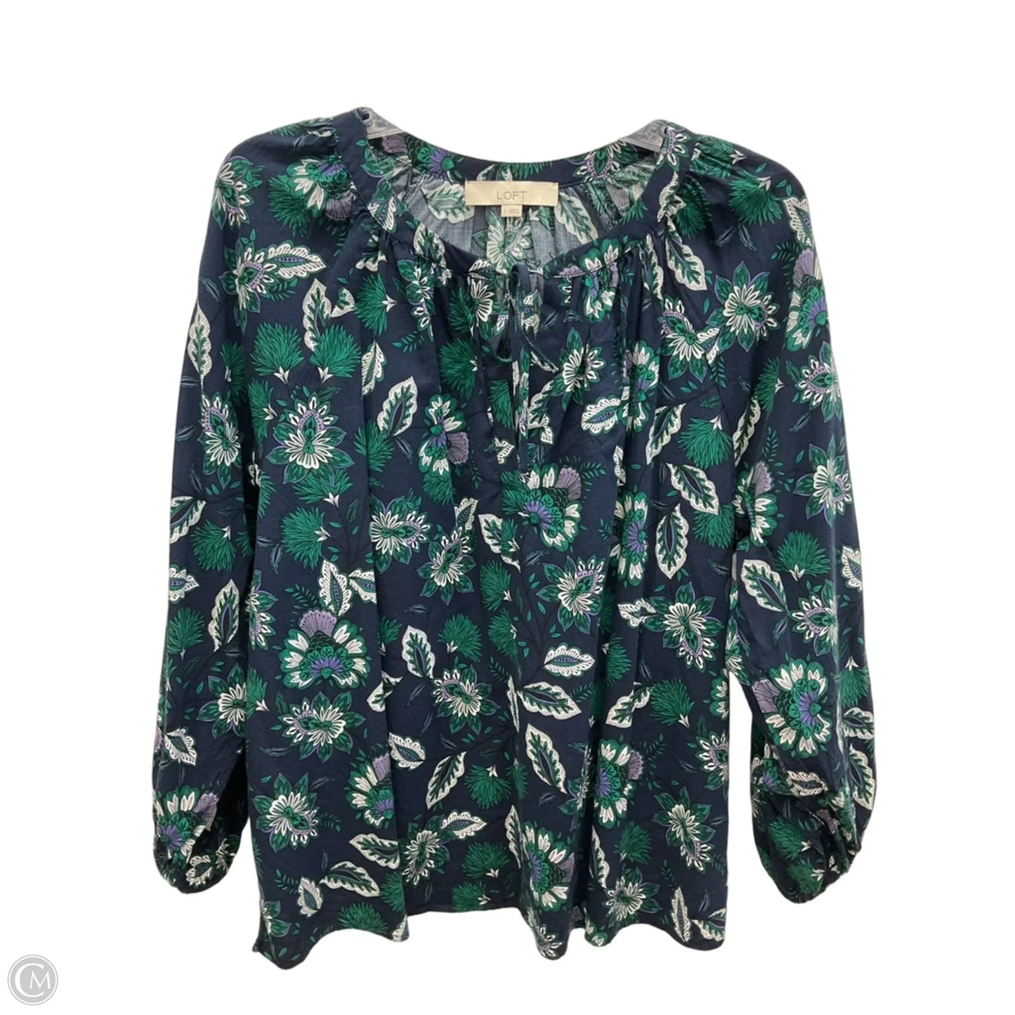 Top Long Sleeve By Loft In Floral Print, Size: L