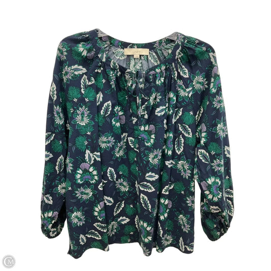 Top Long Sleeve By Loft In Floral Print, Size: L