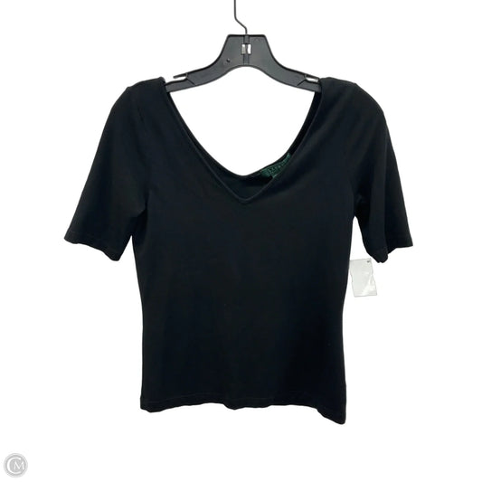 Top Short Sleeve By Lauren By Ralph Lauren In Black, Size: S
