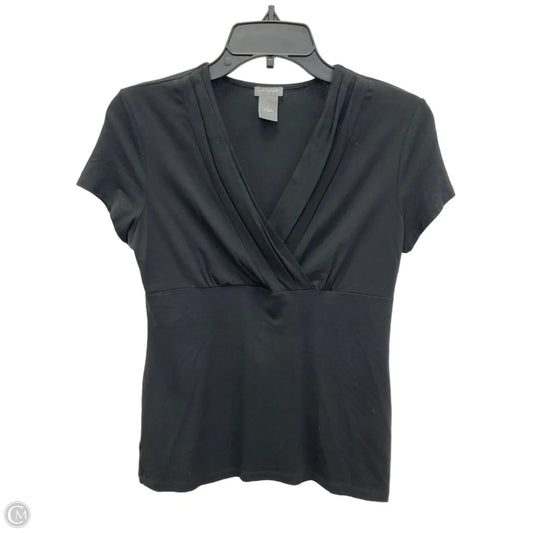 Top Short Sleeve By Ann Taylor In Black, Size: S