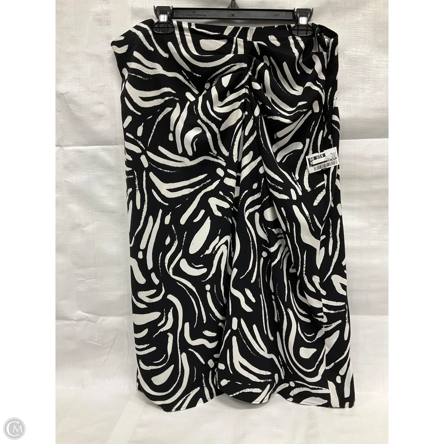 Skirt Midi By Nine West In Black & White, Size: Xl