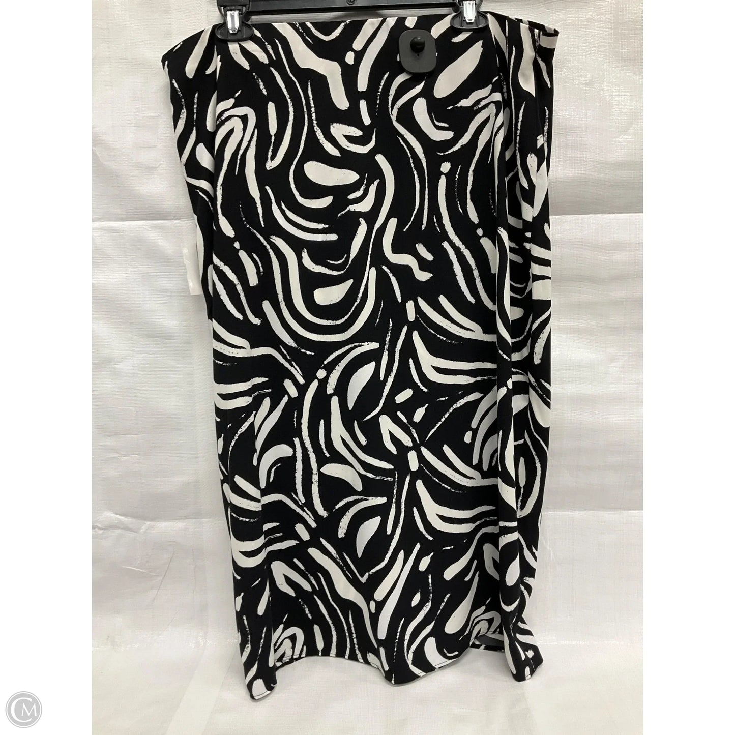 Skirt Midi By Nine West In Black & White, Size: Xl