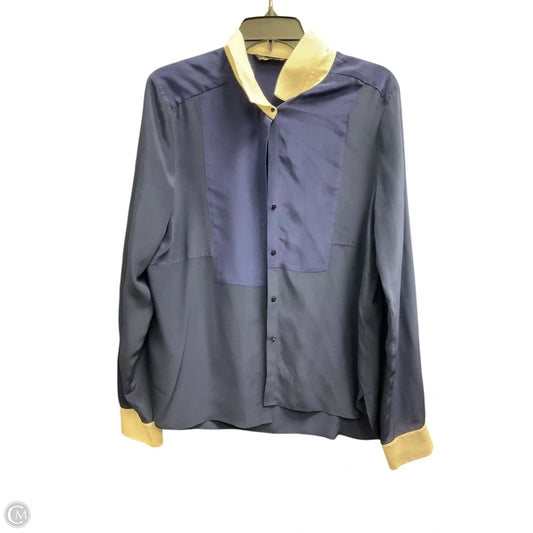 Blouse Long Sleeve By Zara In Blue, Size: L