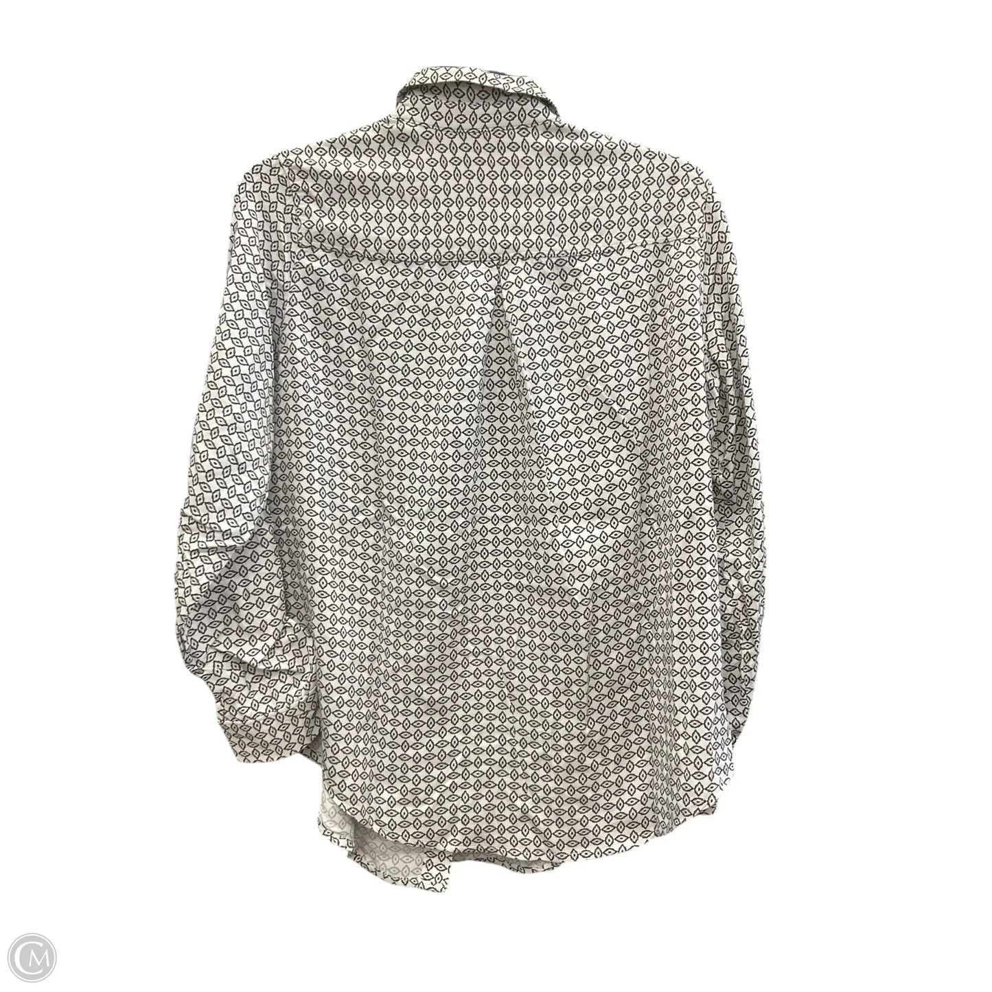 Blouse Long Sleeve By Liz Claiborne In Black & Pink, Size: M