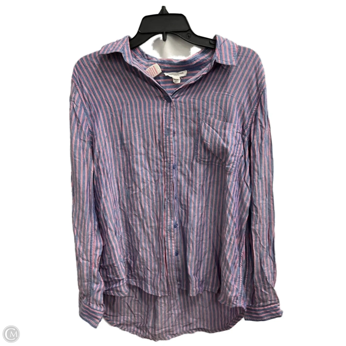 Blouse Long Sleeve By Beachlunchlounge In Striped Pattern, Size: M