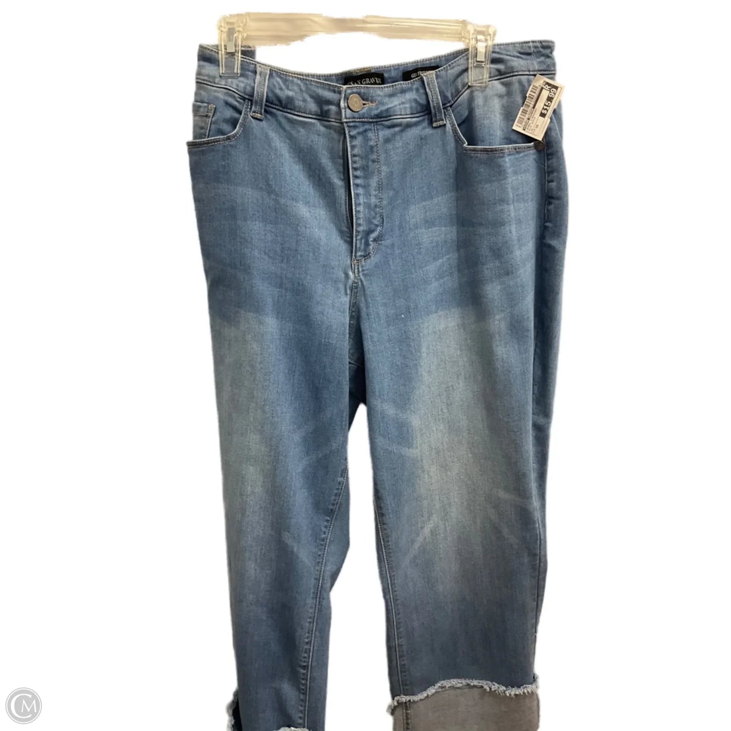 Jeans Straight By Susan Graver In Blue Denim, Size: 16