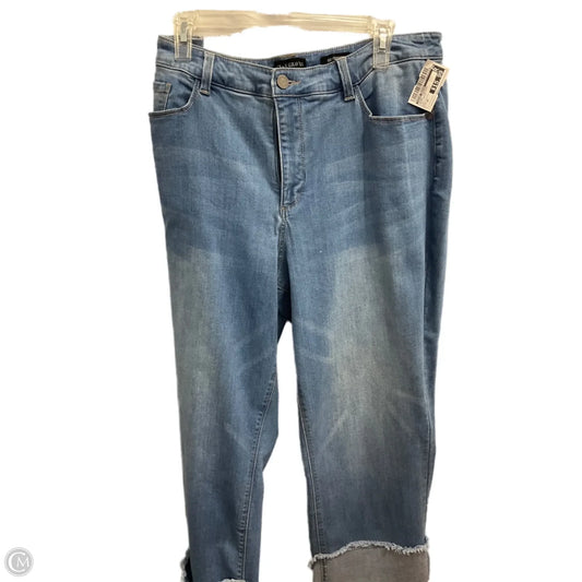 Jeans Straight By Susan Graver In Blue Denim, Size: 16