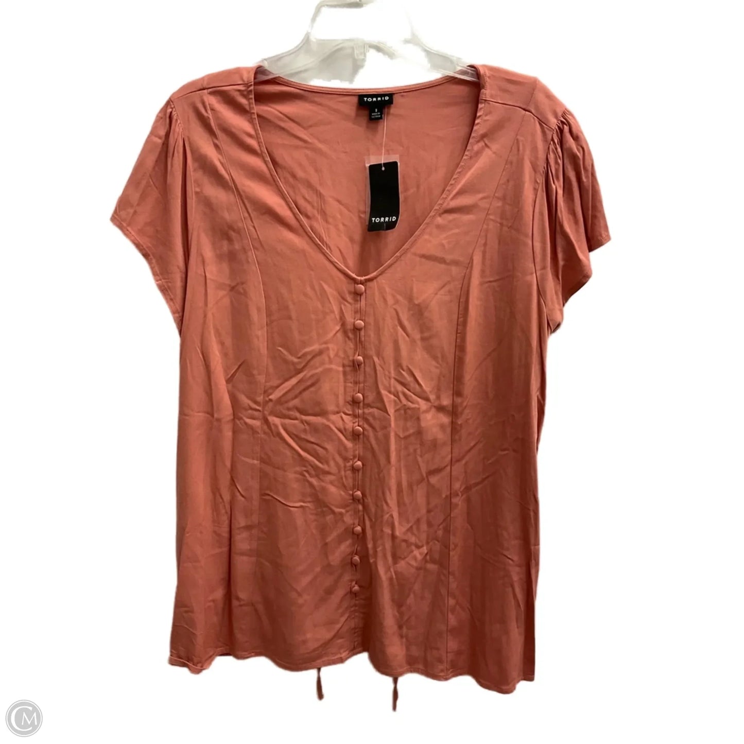 Top Short Sleeve By Torrid In Peach, Size: M