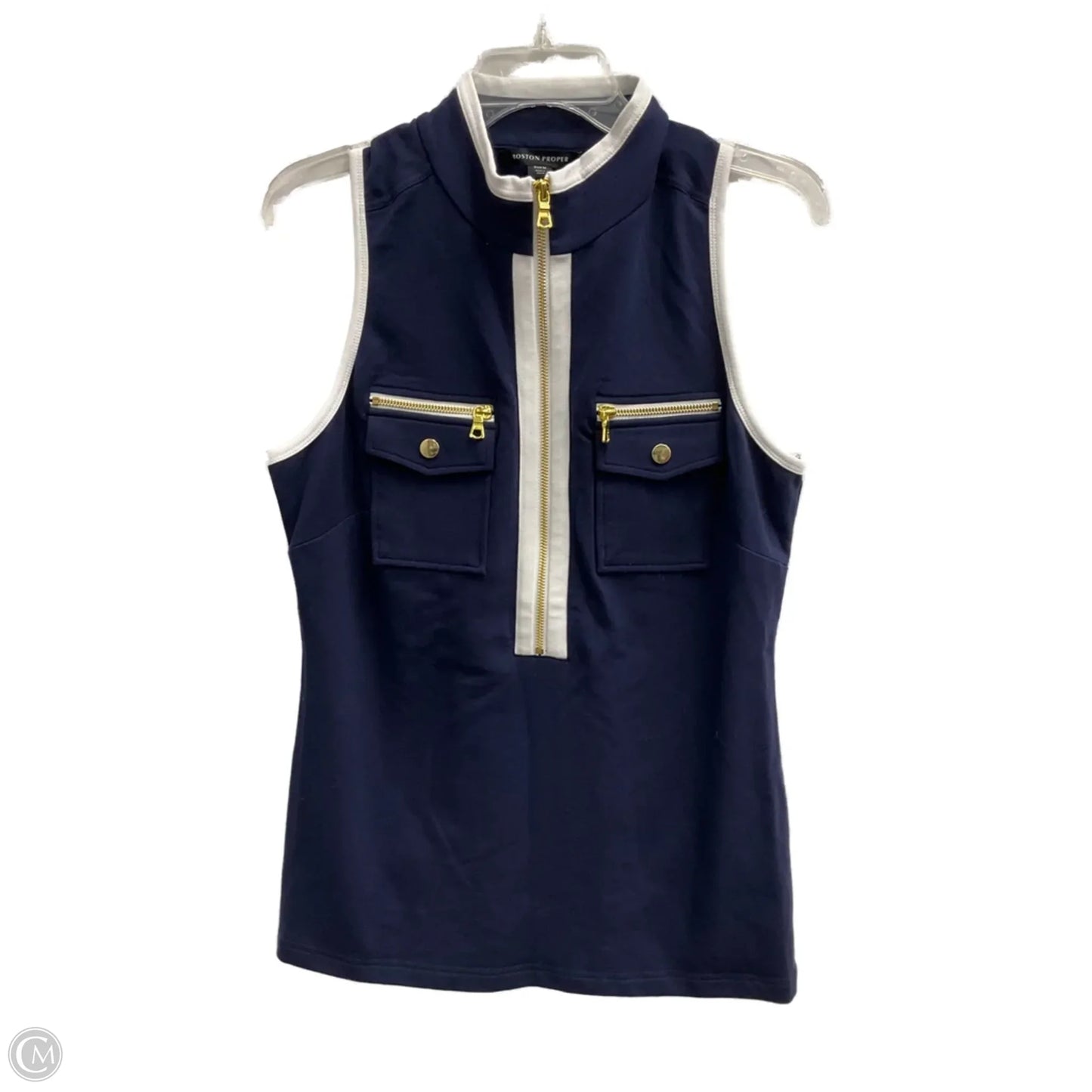 Top Sleeveless By Boston Proper In Navy, Size: M