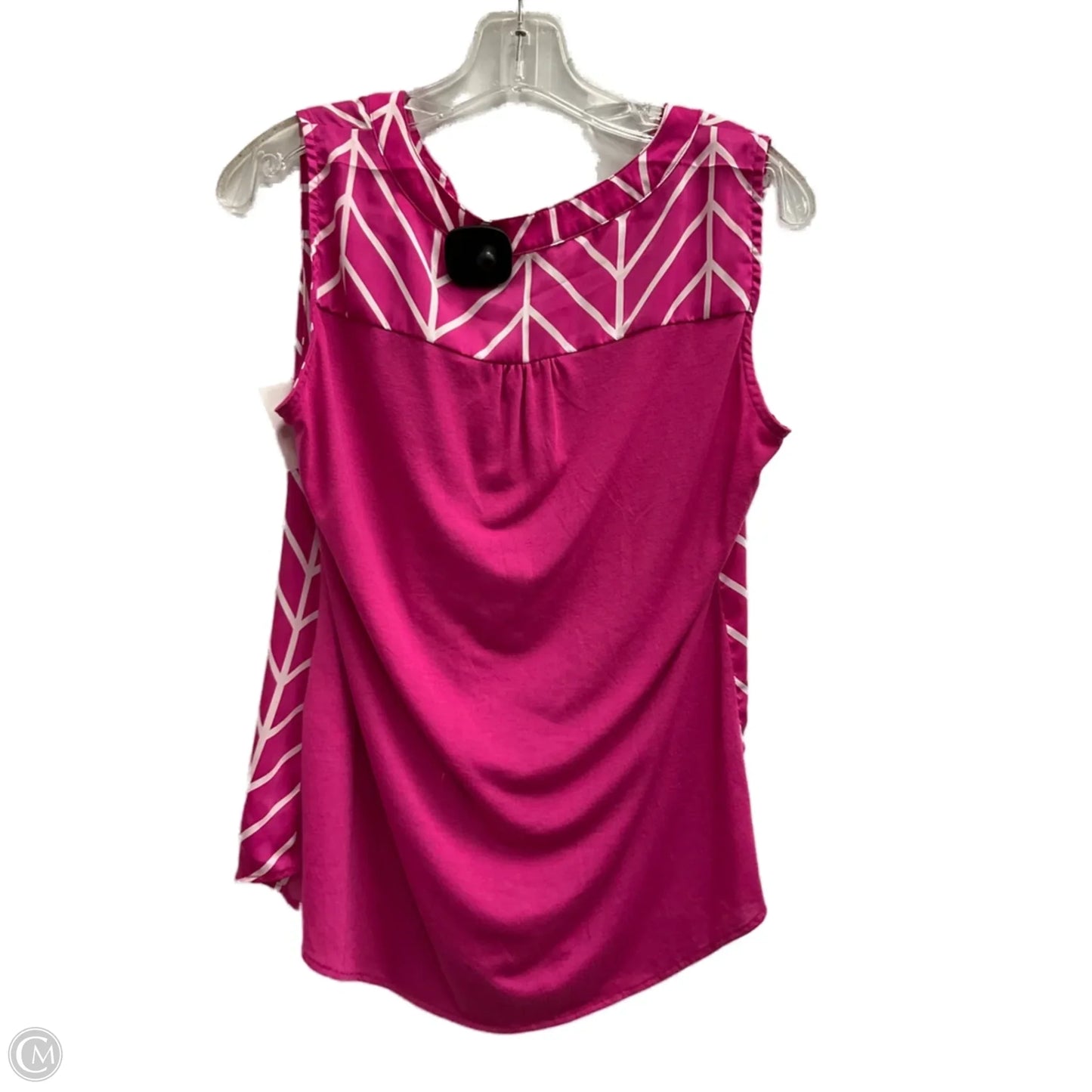 Top Sleeveless By Clothes Mentor In Pink & White, Size: L