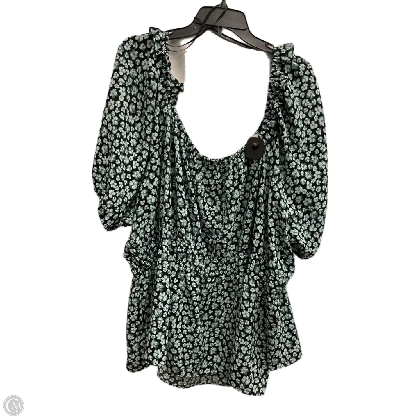 Top Short Sleeve By Nine West In Floral Print, Size: 5