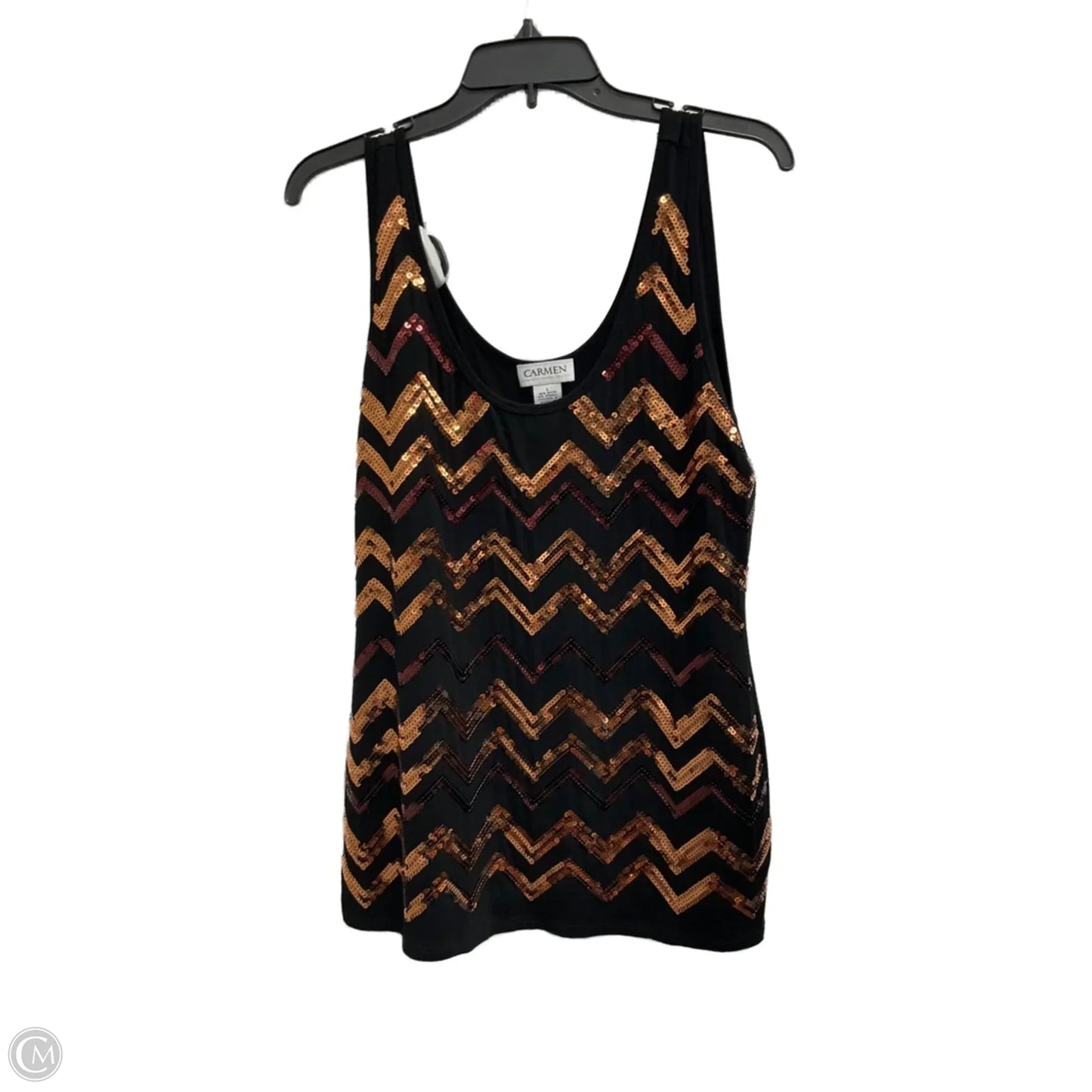 Top Sleeveless By Carmen By Carmen Marc Valvo In Tan, Size: L