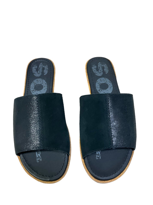 Black Sandals Flats Sorel, Size 8.5