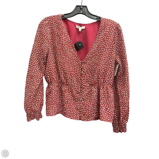 Top Long Sleeve By Madewell In Red, Size: S