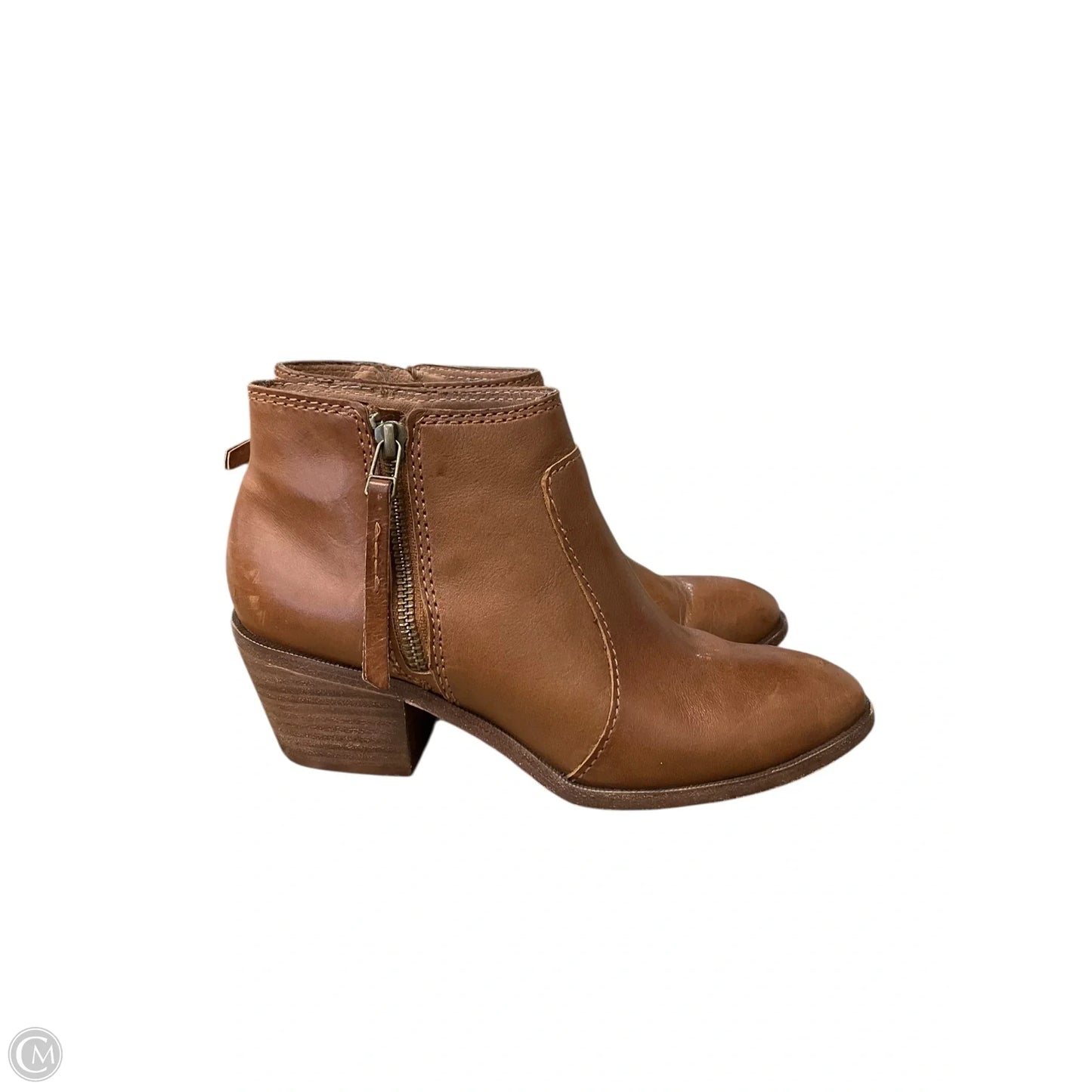 Boots Ankle Heels By Madewell In Tan, Size: 7.5
