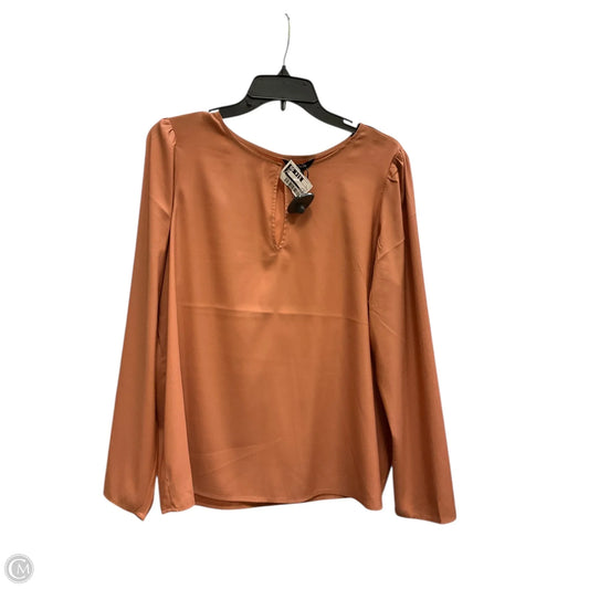 Top Long Sleeve By Express In Peach, Size: L