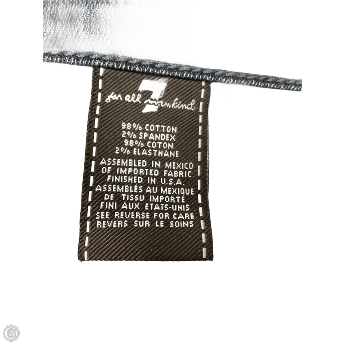 Jeans Straight By 7 For All Mankind In Blue Denim, Size: 10