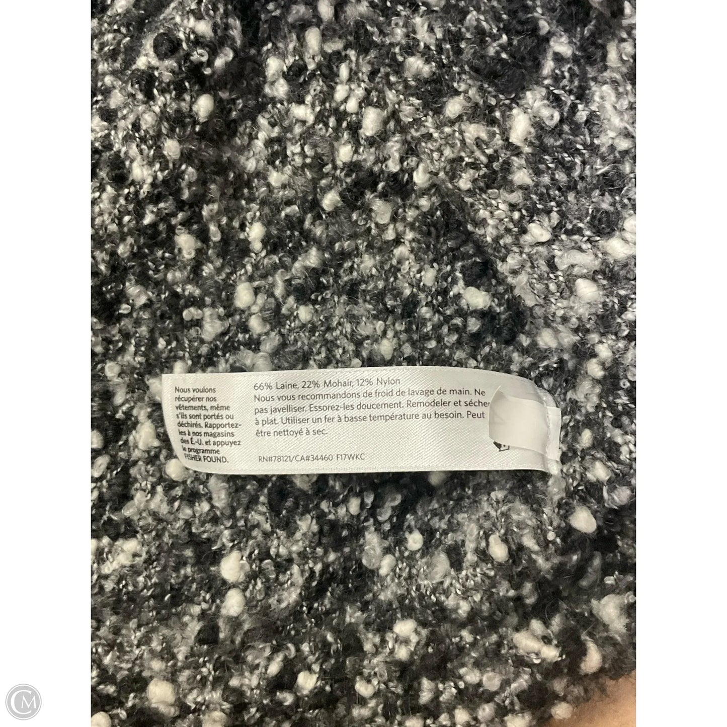 Sweater By Eileen Fisher In Black & Grey, Size: L