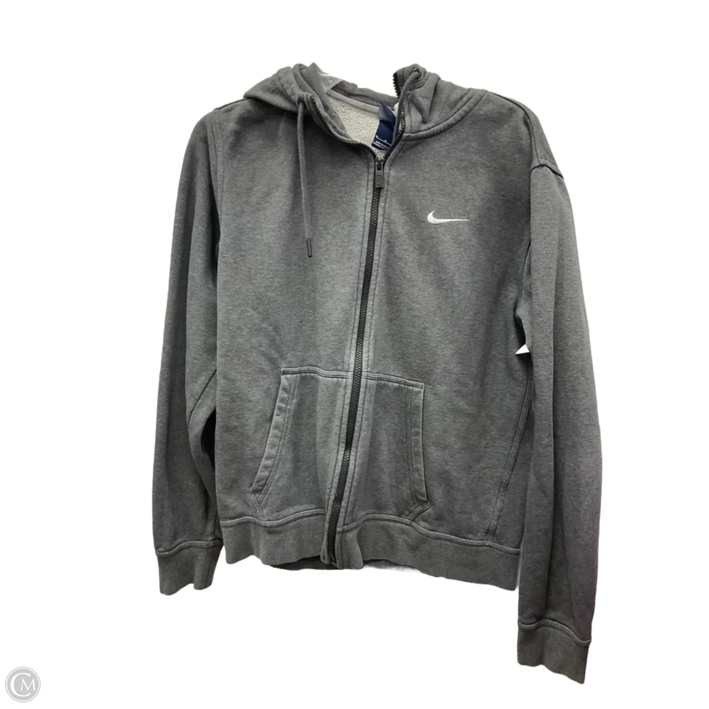 Athletic Jacket By Nike In Grey, Size: M