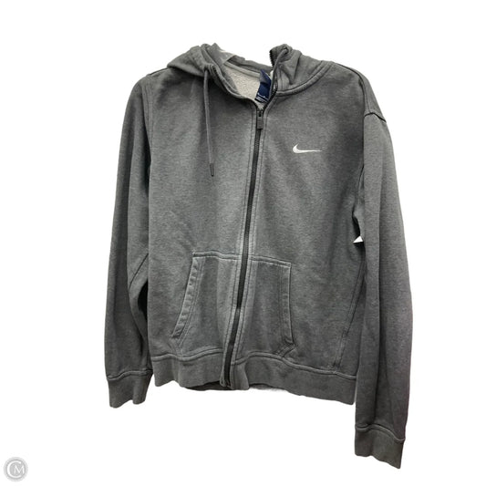 Athletic Jacket By Nike In Grey, Size: M