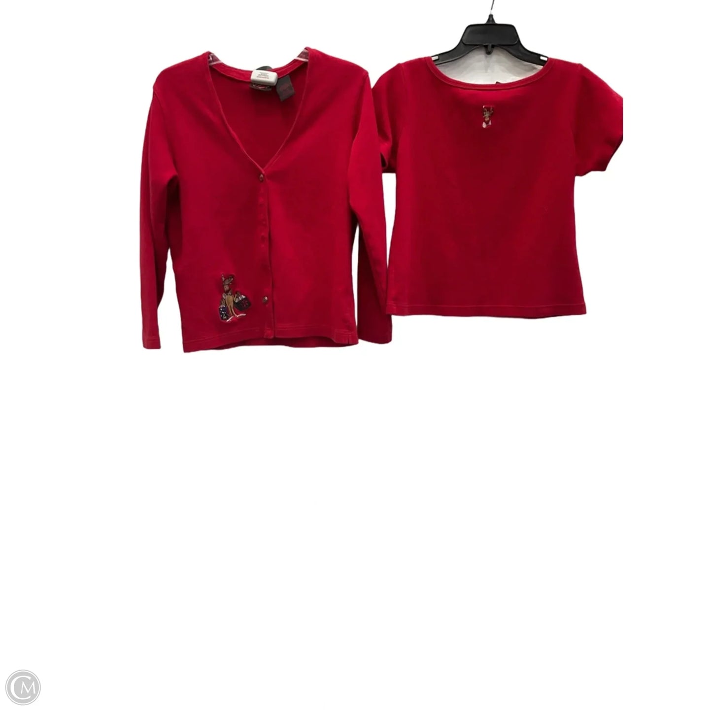 Top 2pc Long Sleeve By Cmf In Red, Size: S