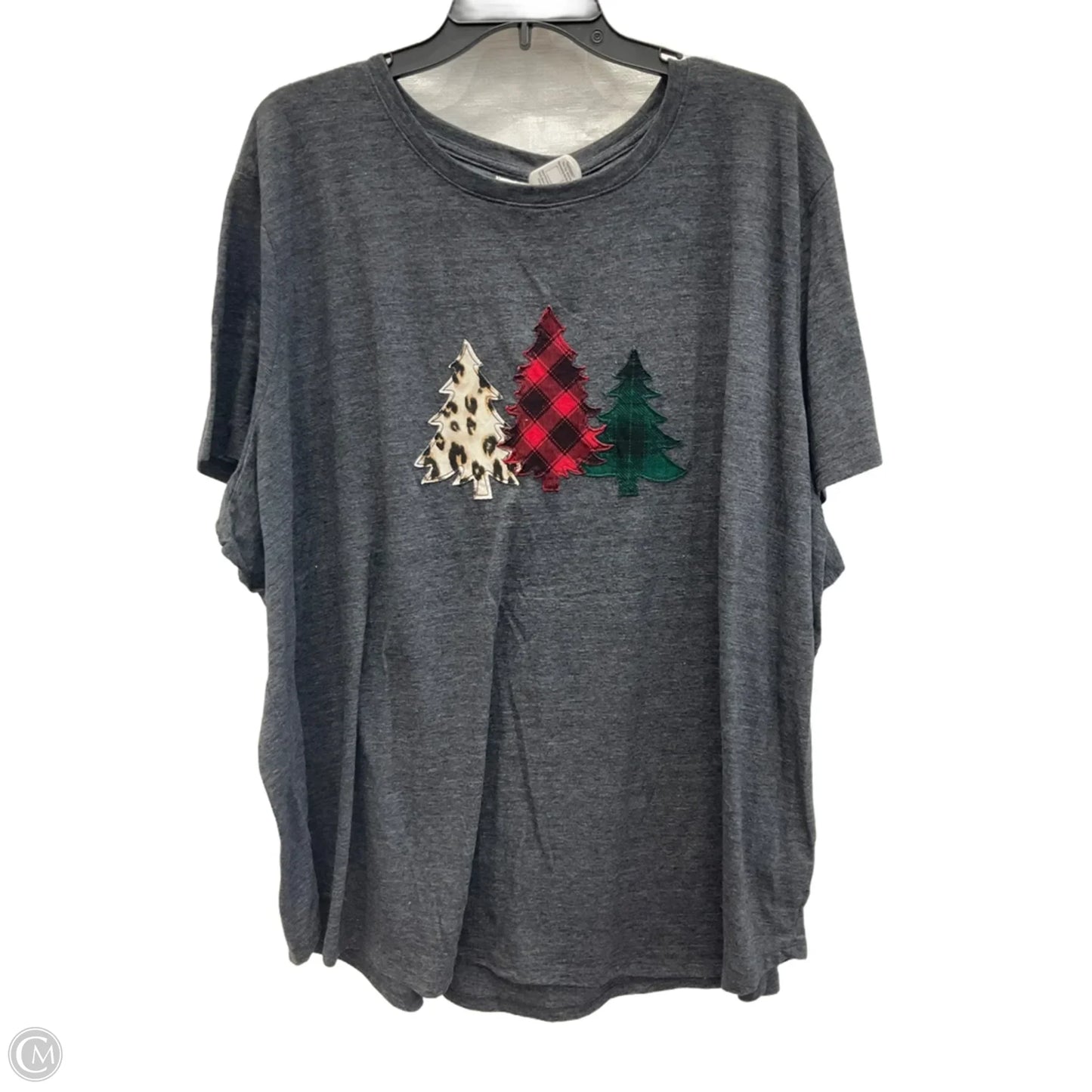 Top Short Sleeve By Maurices In Grey, Size: 4x