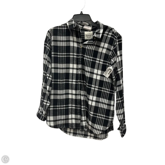 Blouse Long Sleeve By Jachs Girlfirend In Plaid Pattern, Size: S