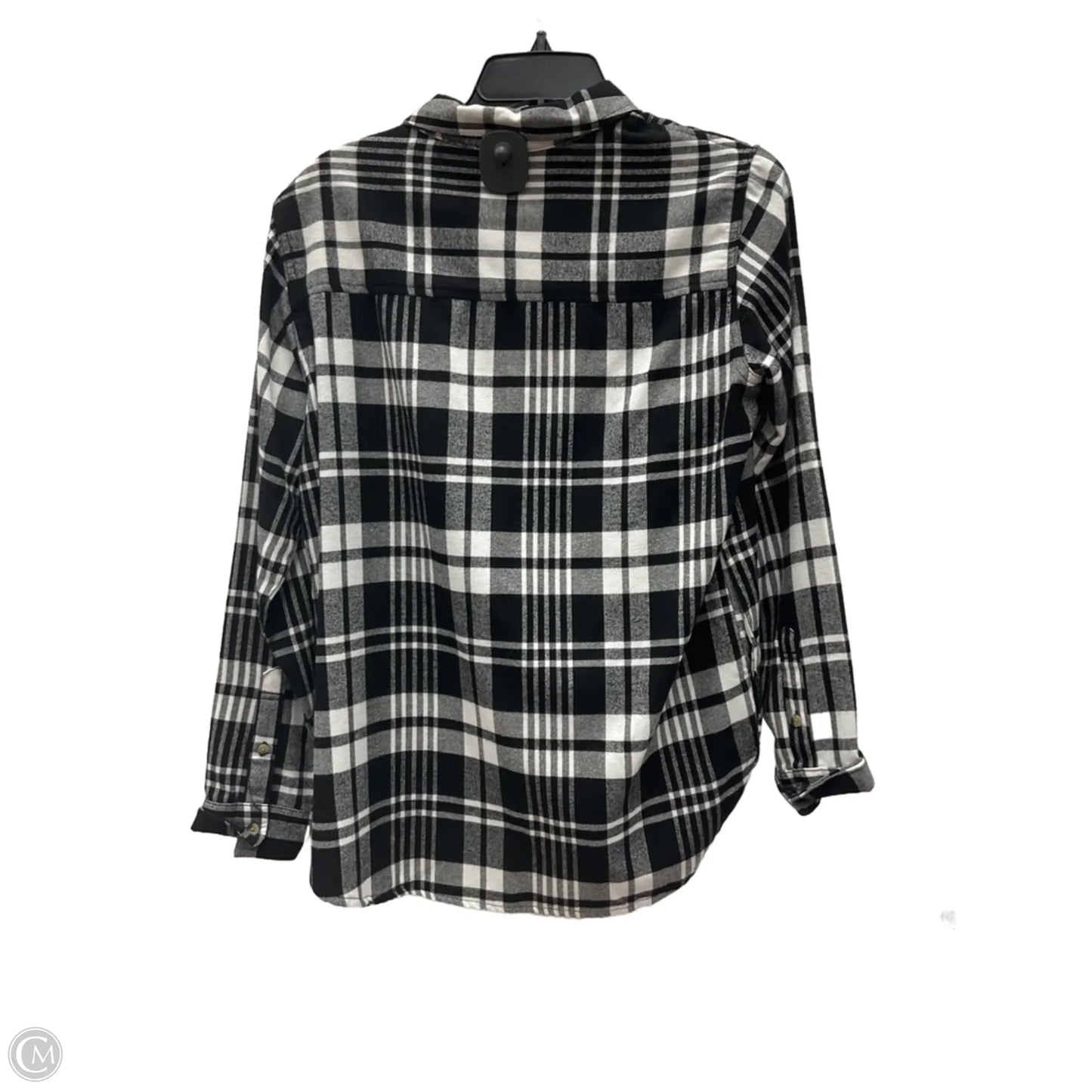 Blouse Long Sleeve By Jachs Girlfirend In Plaid Pattern, Size: S
