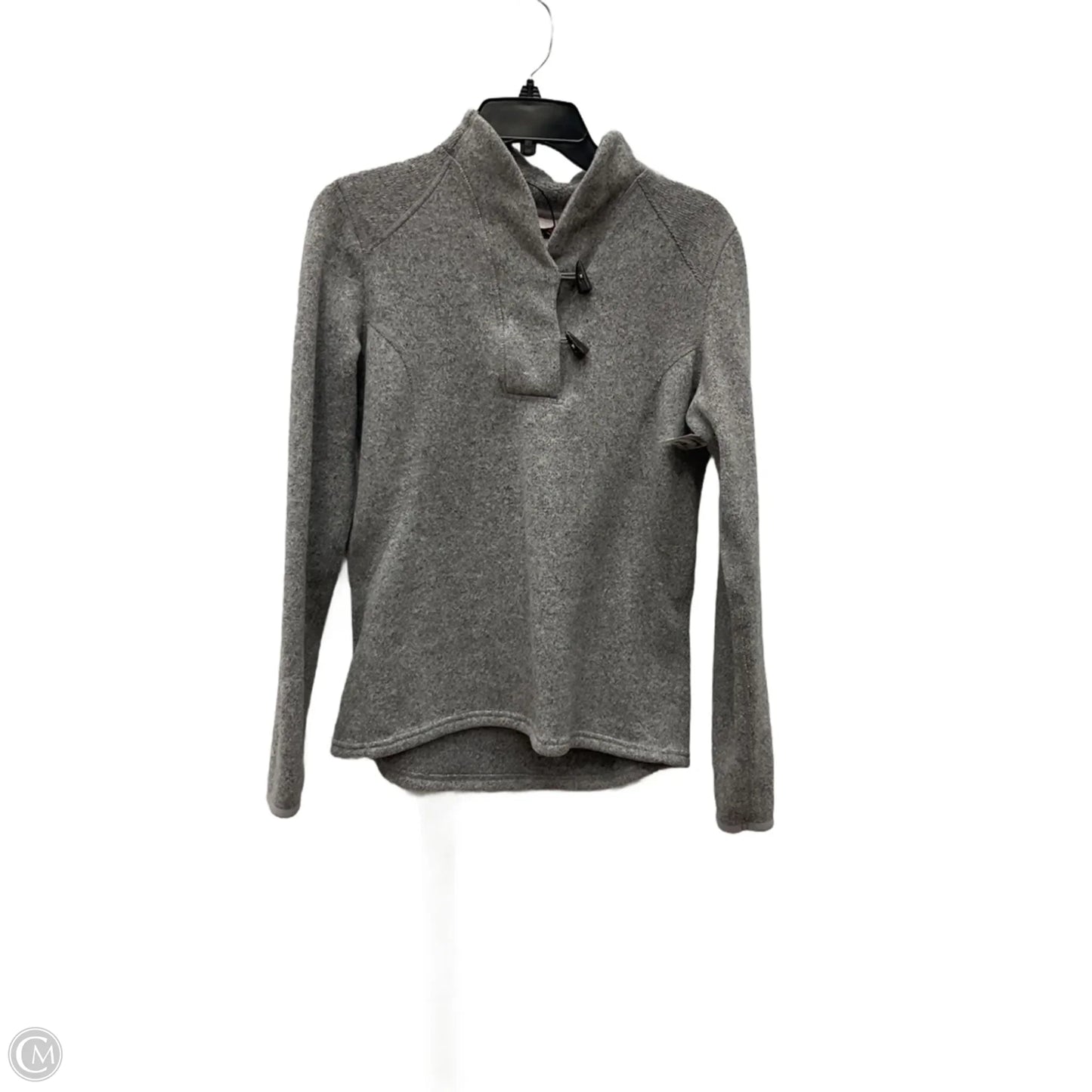 Athletic Top Long Sleeve Collar By The North Face In Grey, Size: M