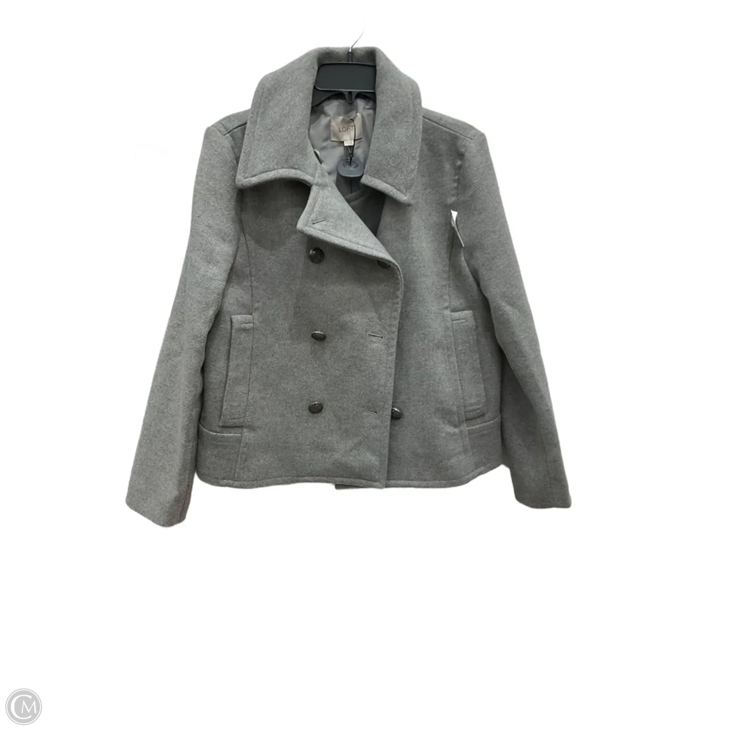 Coat Peacoat By Loft In Grey, Size: M