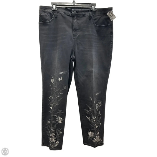 Jeans Straight By Chicos In Black Denim, Size: 18