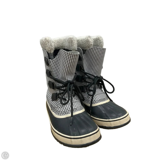 Boots Knee Flats By Sorel In Black & White, Size: 9