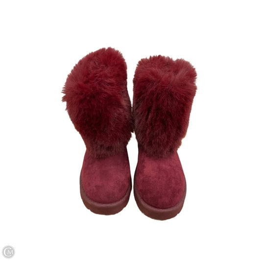 Boots Ankle Flats By Rouge In Maroon, Size: 8.5