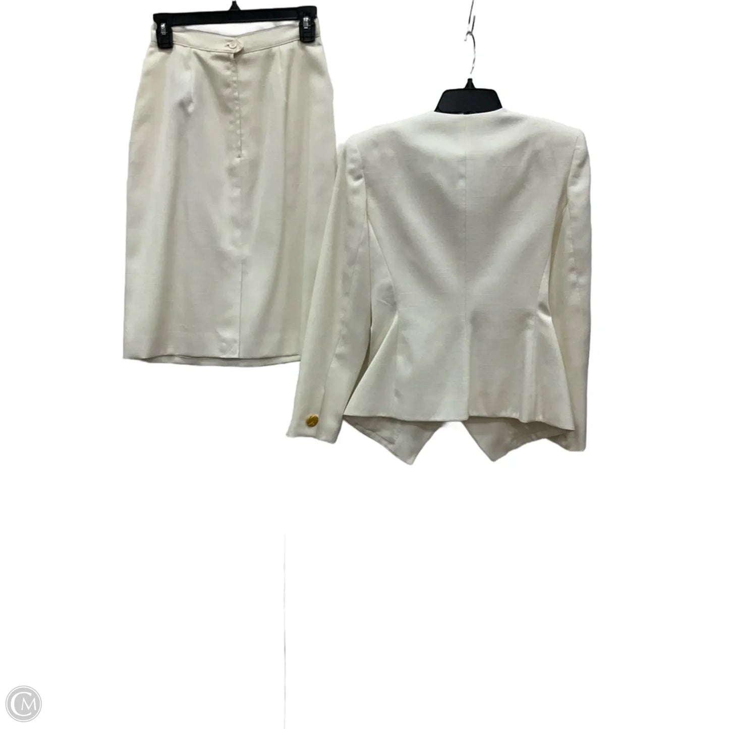 Skirt Suit 2pc By Casual Corner In White, Size: 4