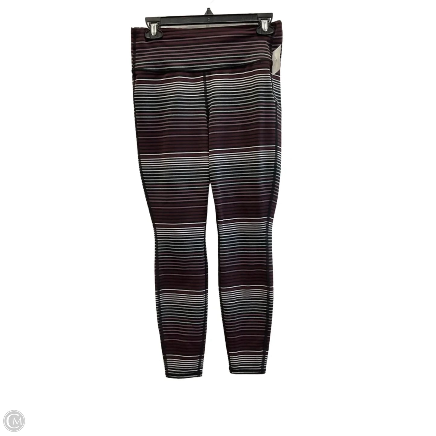 Athletic Leggings By Athleta In Striped Pattern, Size: M