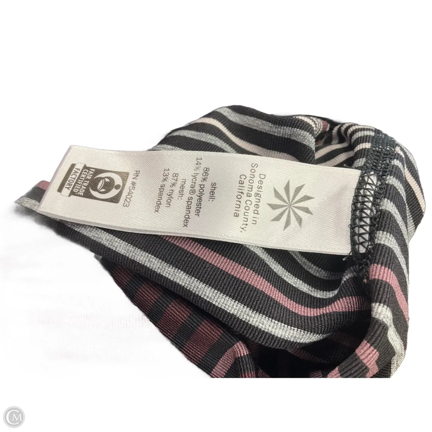 Athletic Leggings By Athleta In Striped Pattern, Size: M