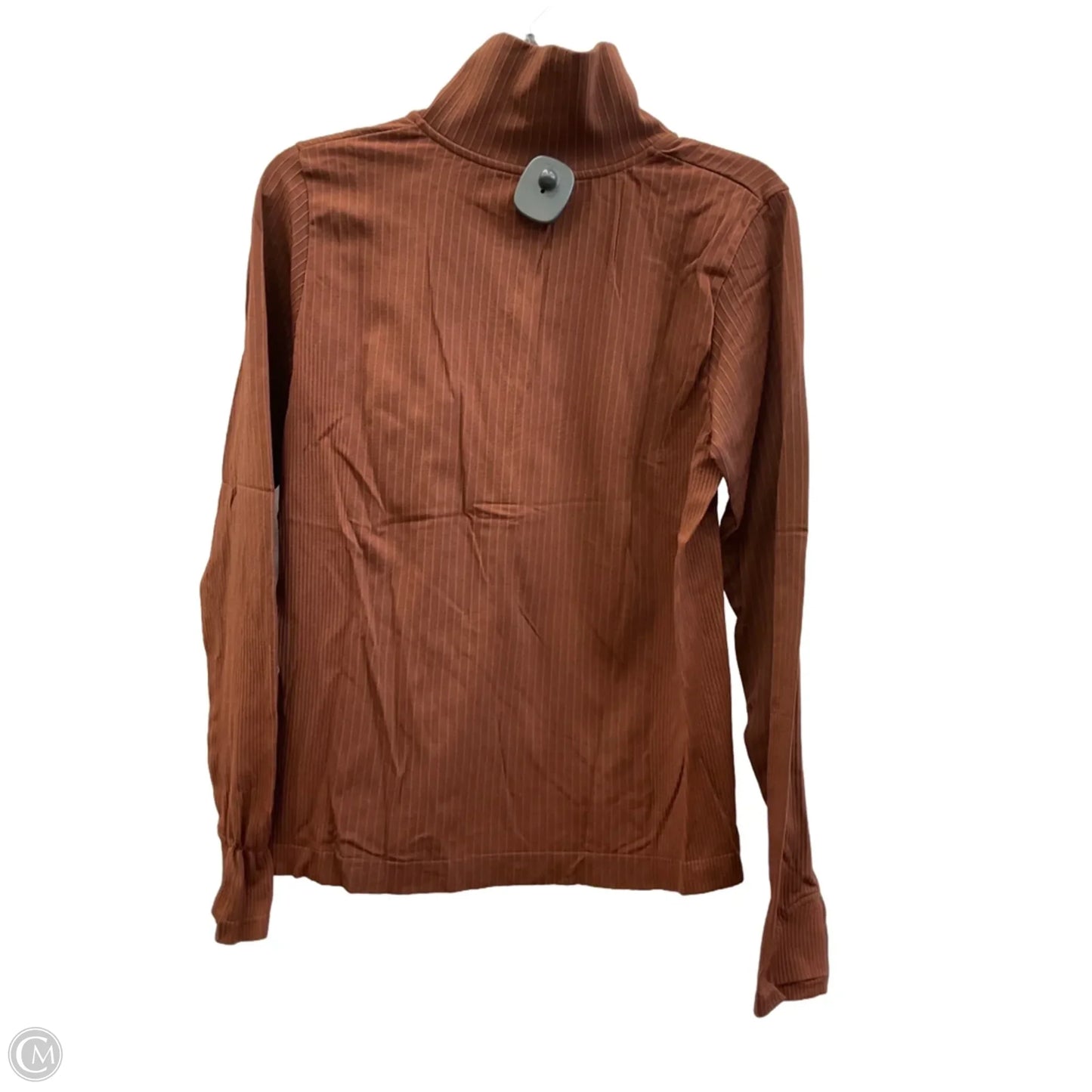 Athletic Top Long Sleeve Collar By Athleta In Brown, Size: L