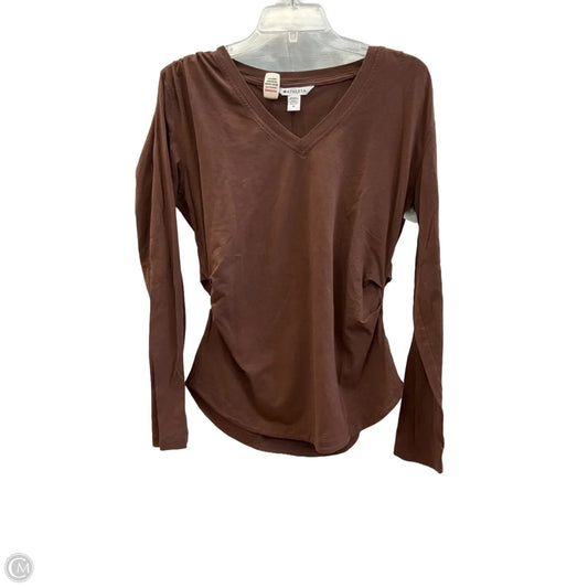 Athletic Top Long Sleeve Crewneck By Athleta In Brown, Size: M