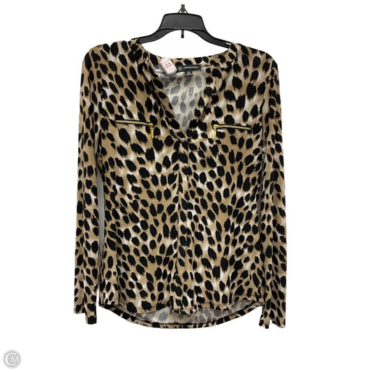 Top Long Sleeve By Inc In Animal Print, Size: Mp